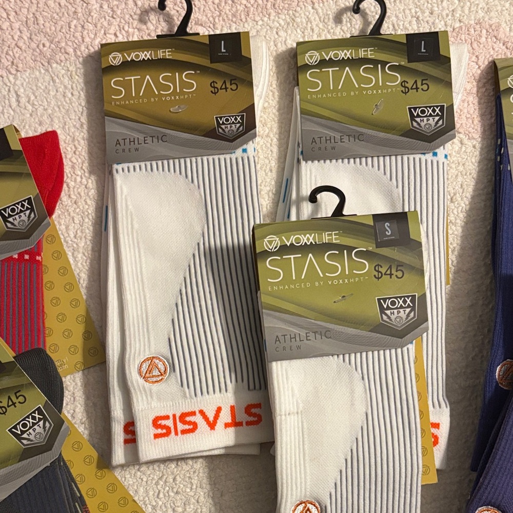VoxxLife White Athletic Crew Socks